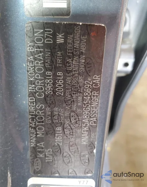 2016 Kia Forte Lx из США, поврежденный, VIN KNAFK5A89G5548692